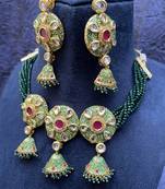 Green Antique Kundan Necklace Set