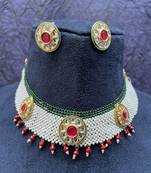 Knitted Beaded Choker Necklace