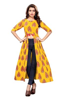 Rayon Printed shrug Style kurti 1