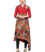 Rayon Printed Up Down Style Party Wear  kurti