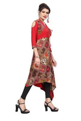 Rayon Printed Up Down Style Party Wear  kurti 4