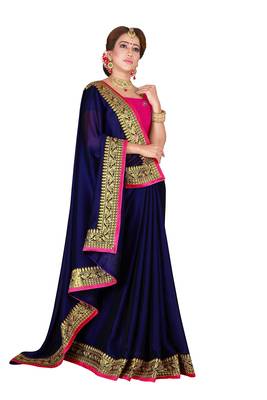 Black Colour Embroidered Rangoli Silk Saree With Blouse 1