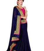 Black Colour Embroidered Rangoli Silk Saree With Blouse