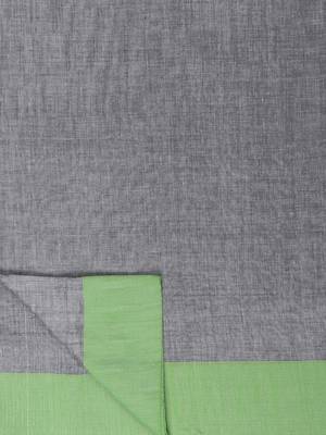Grey Melange Plain Work Khadi Cotton Handloom Saree With Blouse 5
