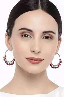 Silver Plated Pearl Chandbali Earring For Women