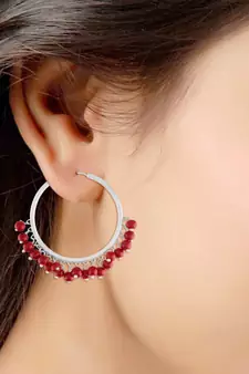 Silver Plated Pearl Chandbali Earring For Women
