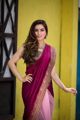 Shraddha Arya Designer Wine Embroidered Art Silk Saree With Blouse 5