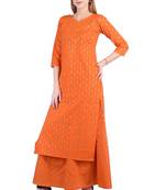 ORANGE cotton KURTA SET FOR WOMEN/GIRLS