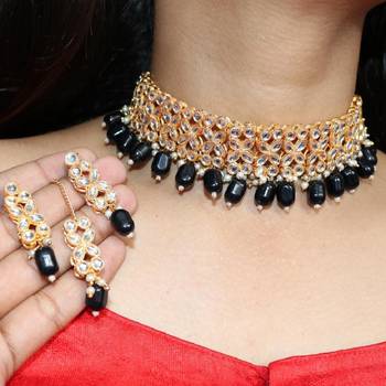 Black pearl jewellery-combo 1