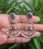 Indian Handcrafted Oxidized finish Brass metal  Drop Earrings for women & Girls