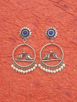 Indian Handcrafted Oxidized finish Brass metal  Drop Earrings for women & Girls 2