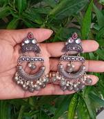 RozMili Handmade  Oxidized silver finish Dangle drop Earrings for women and Girls