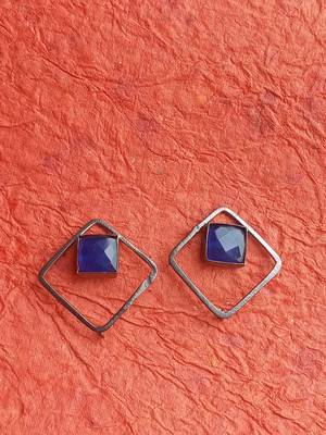 RozMili Indian  Handcrafted Silver Oxidized  finish Brass metal Jaipuri   Drop Earring for women & Girls 2