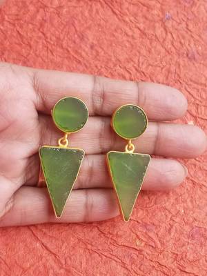 RozMili  Handmade Jaipuri Monelisa Stone Drop Earrings for 1