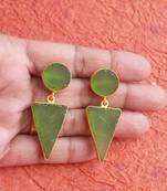 RozMili  Handmade Jaipuri Monelisa Stone Drop Earrings for