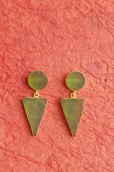 RozMili  Handmade Jaipuri Monelisa Stone Drop Earrings for