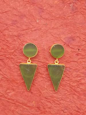RozMili  Handmade Jaipuri Monelisa Stone Drop Earrings for 3