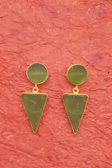 RozMili  Handmade Jaipuri Monelisa Stone Drop Earrings for