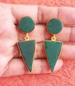 RozMili Indian Handcrafted Jaipuri Monalisa stone Gold Plated  Drop earrings for women & girls