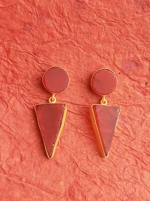 RozMili Handmade  Jaipuri Monelisa stone Brass metal Drop Earrings for Women & Girls 2