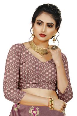 peach artsilk floralprint  sarees 5