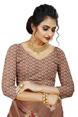 Brown Art Silk   Embroidered    Saree With Blouse For Women 5