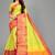 Vatudi Fashion Hathi Dolly Banarsi Cotton Silk Saree Lemon color for women