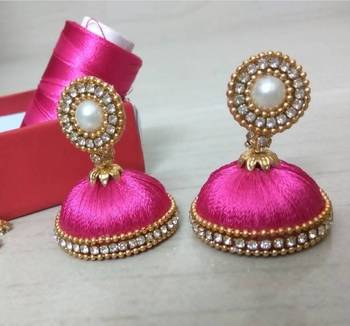 Pink jhumkas 1