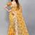 Vatudi Fashion Linen Gulab Banarsi Cotton Silk Saree Yellow color for women