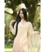 Blush Peach Kurta with Sharara & Dupatta