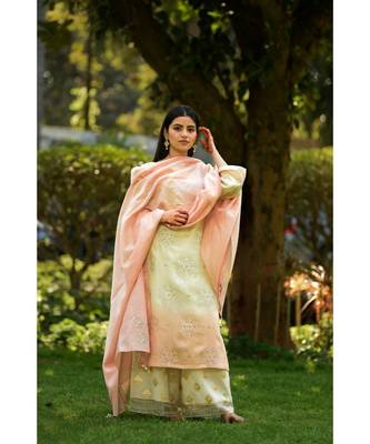 Ombre Chanderi Kurta with Sharara & Dupatta 1