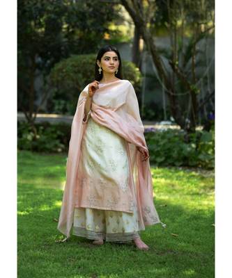 Ombre Chanderi Kurta with Sharara & Dupatta 3