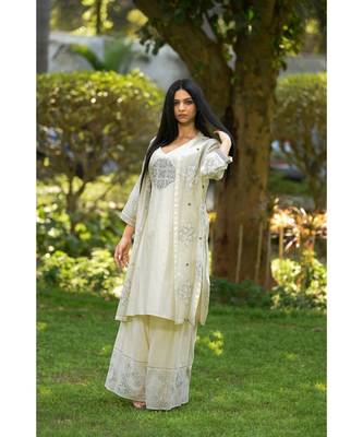 Sleevless Tunic With Overlay And Farshi 1