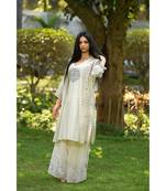 Sleevless Tunic With Overlay And Farshi