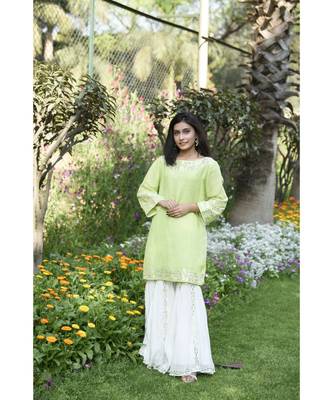 Green Short kurta & Garara 2