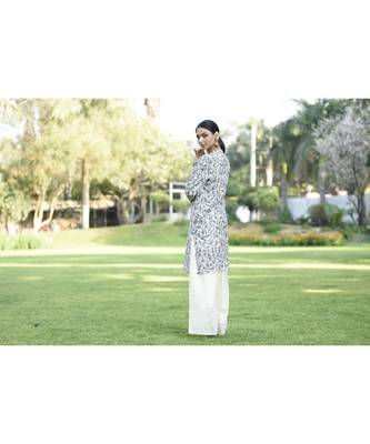 Ivory Achkan with Blue Overall Embroidery 1