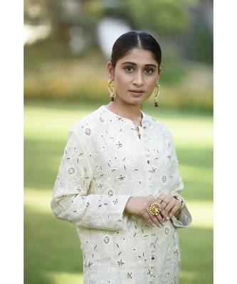 Ivory Achkan Jacket with Pallazo 2