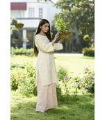 Ivory Kurta with Pink Embroidered Pallazo
