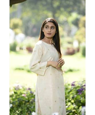 Ivory Kurta with Pink Embroidered Pallazo 2