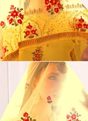 Light Yellow Georgette Straight Suit 3
