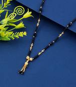 Gold Plated Jewellery Delicated Pandent Black Beads Mangalsutra For Women