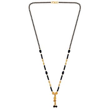 Gold Plated Jewellery Delicated Pandent Black Beads Mangalsutra For Women 2