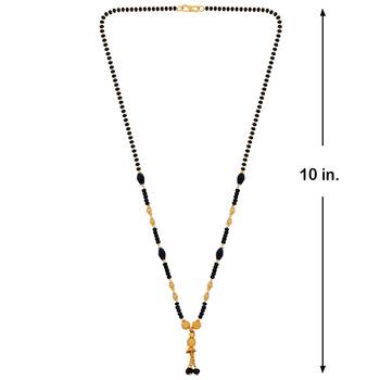 Gold Plated Jewellery Delicated Pandent Black Beads Mangalsutra For Women 4