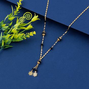 Amazing Gold Plated Chain Black Beads Mangalsutra For Women 1