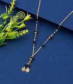 Amazing Gold Plated Chain Black Beads Mangalsutra For Women
