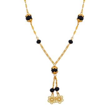 Amazing Gold Plated Chain Black Beads Mangalsutra For Women 3