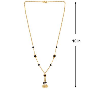 Amazing Gold Plated Chain Black Beads Mangalsutra For Women 4