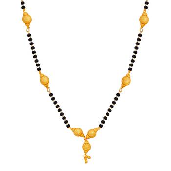 Delicated Gold Plated Chain Black Beads Mangalsutra For Women 3
