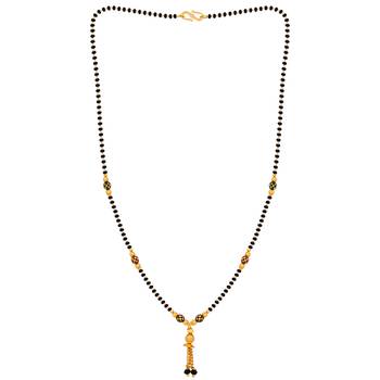 Gold Plated Black Beads Chain Designer Mangalsutra For Women Jewellery 2