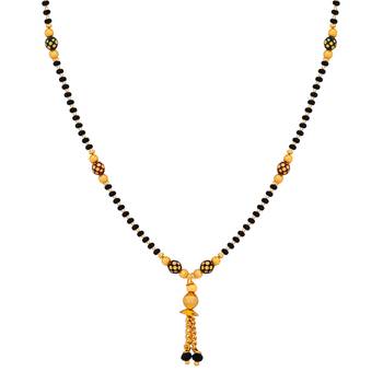 Gold Plated Black Beads Chain Designer Mangalsutra For Women Jewellery 3